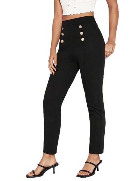 

double breasted high waist pants j9wj#, Black;white