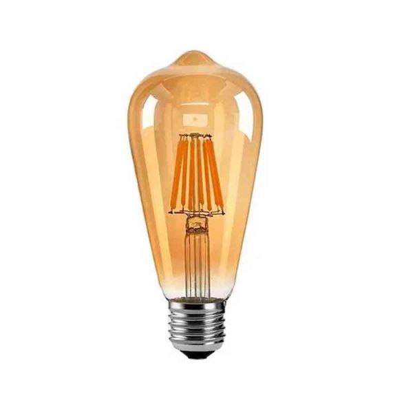 ST64 LED 2W 4W 6W 8W 10W 12W Dimmabable Altın Filament Ampul E27 B22 Işık 220V 110V Vintage Edison Lamba Retro Altın Cam Görünümü H220428