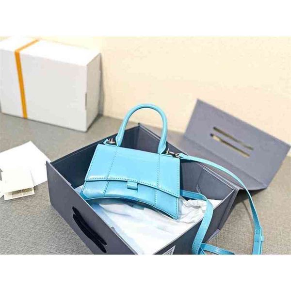 

designer balencaigass bags 2022 womens bag internet celebrity same style genuine leather hourglass b- shaped buckle tote shoulder