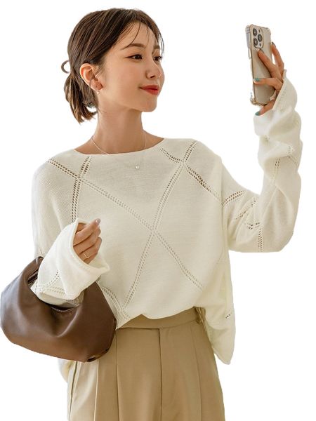 

dazy solid drop shoulder sweater l8xm#, White;black