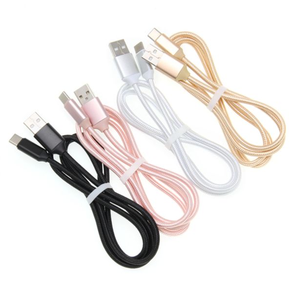 Cabos Tipe C Cabos Nylon Micro USB Cable Sync Data Charger Fio Wire Fire For Android Smart Phone Cords