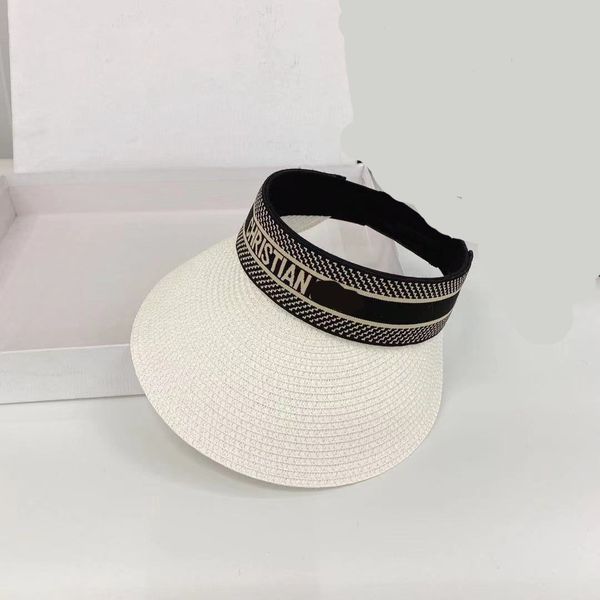 

luxury designer visors sun hat woman anti uv female hats fishing visor cap fashion triangle letter empty caps casual straw shade beach sunha, Blue;gray