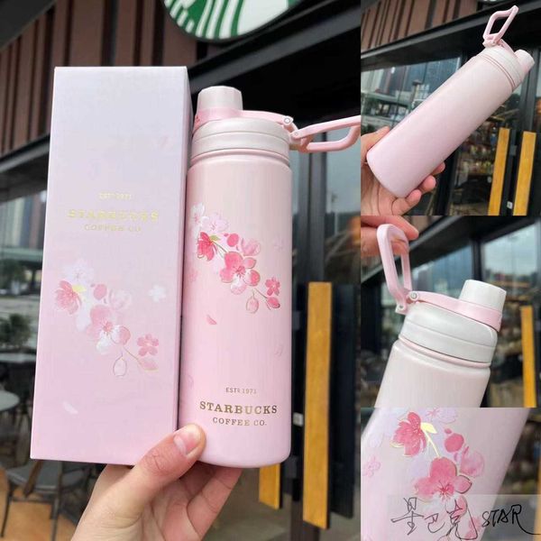 

starbucks new cup 620ml cherry blossom colorful stainless steel drinking companion thermos coffee