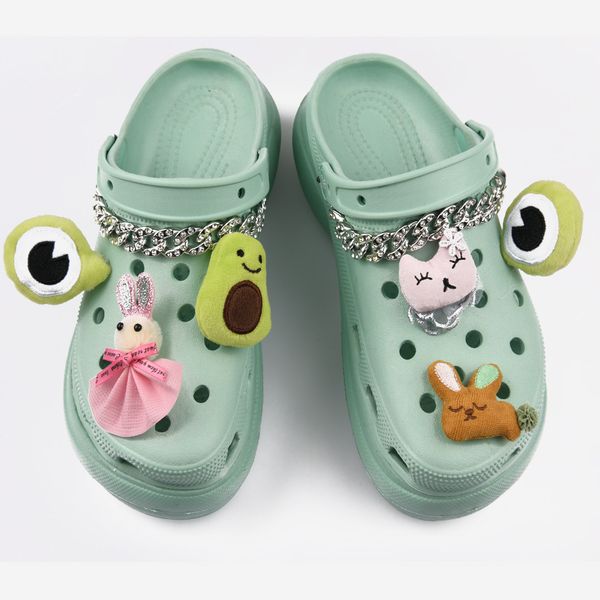 

pompom fur ball shoe charms cute toy wholesale croc charms, White;pink