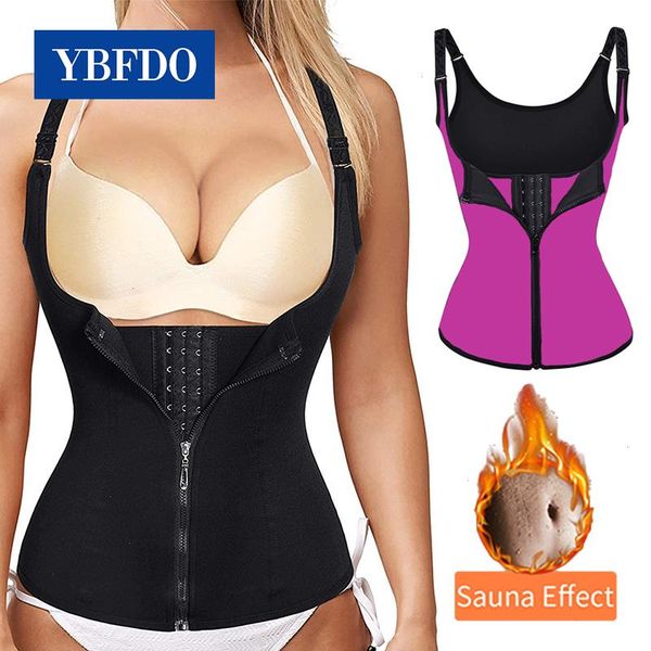 

women waist trainer push up vest tummy belly girdle body shaper cincher corset zipper plus size s-4xl, Black;white