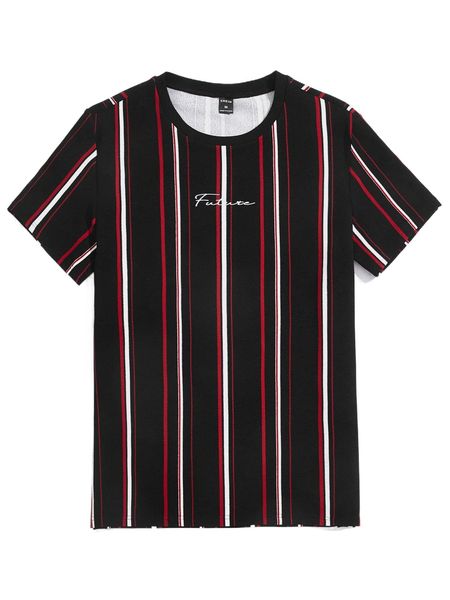 

men striped & letter graphic tee s8ag#, White;black