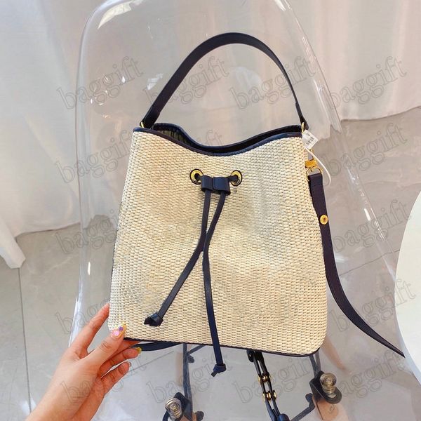 

bb mm crafty straw bucket bag monograms canvas escale leather crossbody shoulder casual designer sport bags handbag drawstring handbags