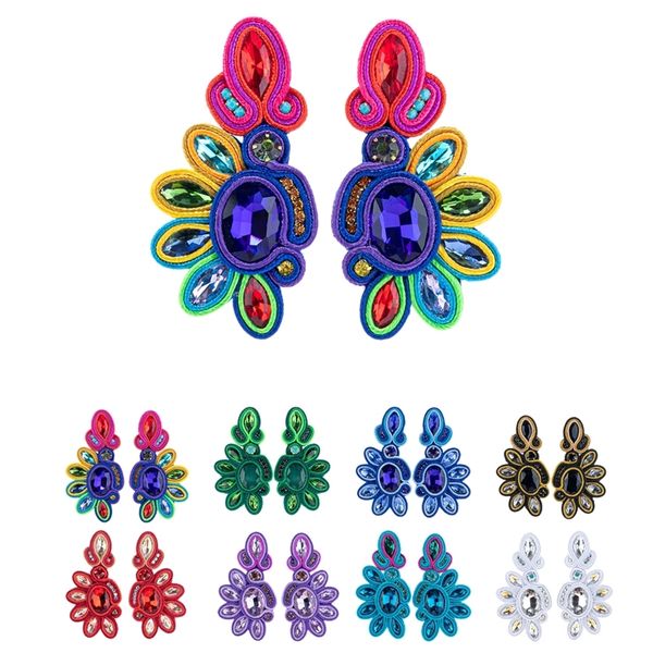 

kpacta vintage soutache handmade sales earrings for women dangle charms accessories bohemian fashion jewelry 220718, Silver