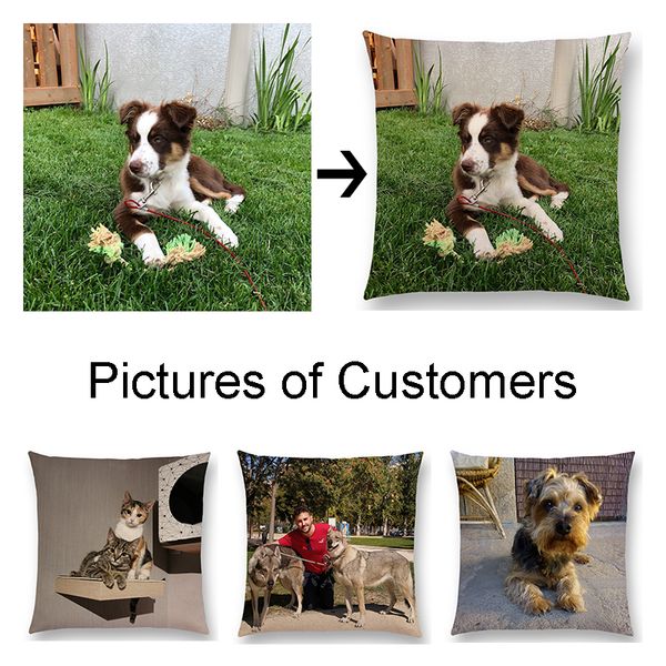 Caixa de travesseiro Pets de linho Capas de almofada personalizada Casa personalizada de travesseiro personalizado capa personalizada para sofá casos 220623