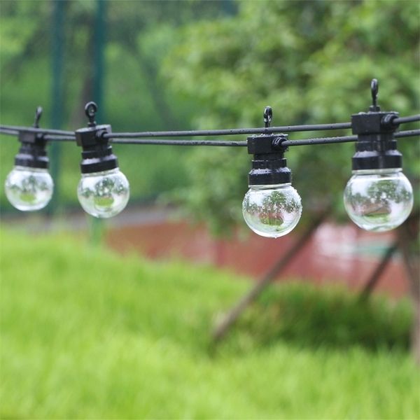 8m / 13m / 24m Festoon LED Globe String Luz Ao Ar Livre Jardim Fadas de Casamento Festa de Casamento Rua Corda Lâmpada para Pátio Decoração 220408