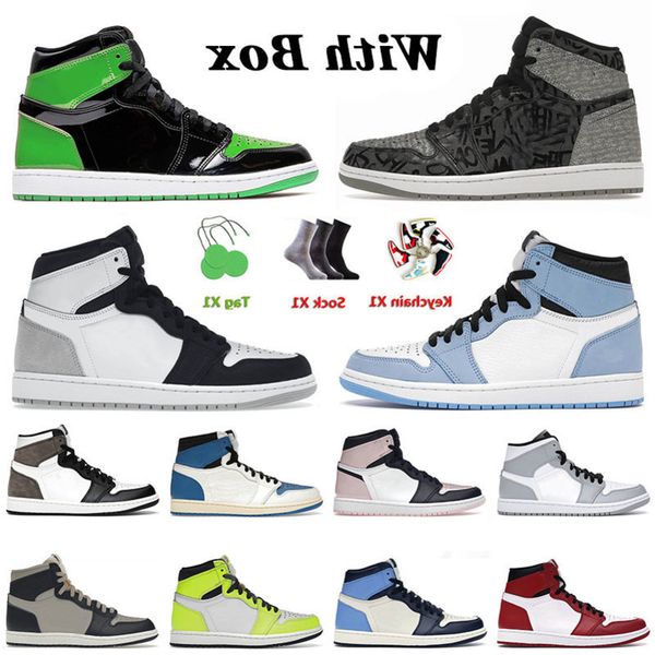 

with box 1 1s rebellionaire mens basketball jumpman shoes university blue patent green grey fog for men women obsidian unc jorda jorden1s tr