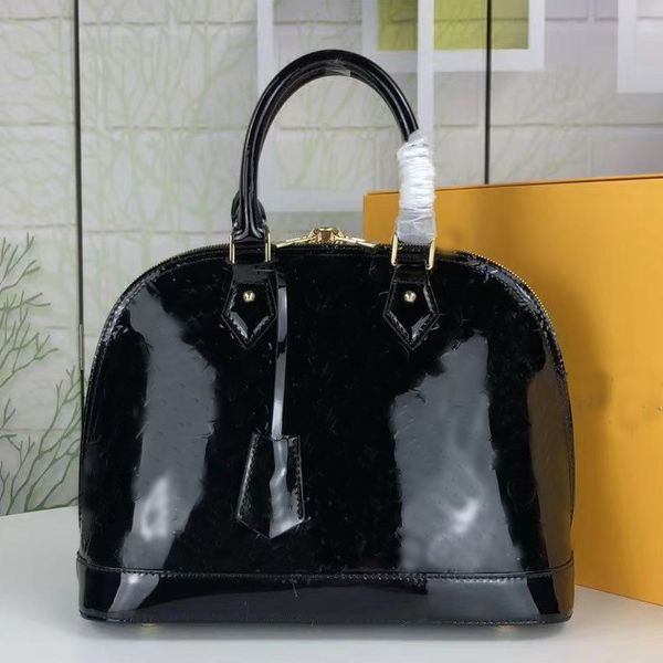 

Mirror Classic Shell Patent Leather Handbag Purse Detachable Strap Shoulder Bags Old Flower Em Women Crossbody Bag Lady Tote Shopping 01, Pink