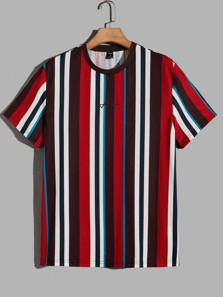 

men letter graphic striped tee s2oa#, White;black