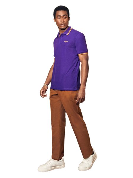 

men letter embroidery contrast trim polo shirt g6tn#, White;black