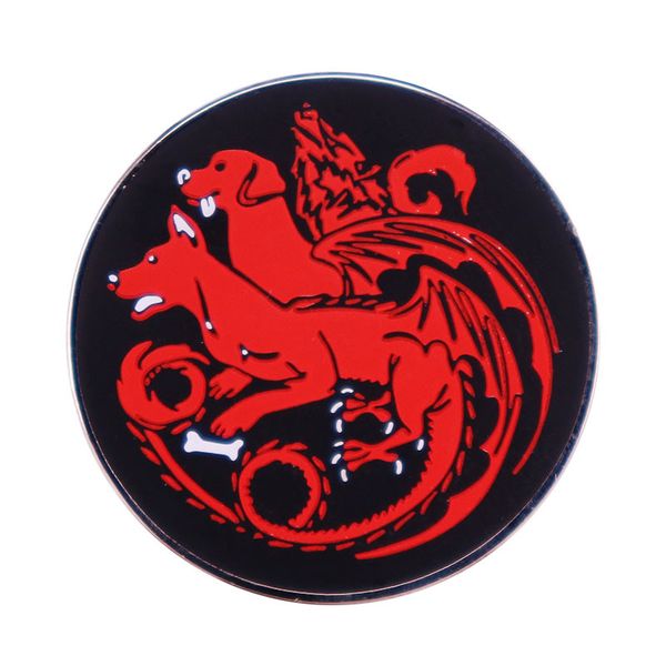 

enamel pin badge the dragon three headed dog red winter gothic accessories, Blue