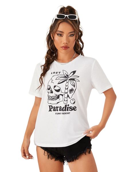 

x mityakorolkov skull & tropical print tee h6yx#, White