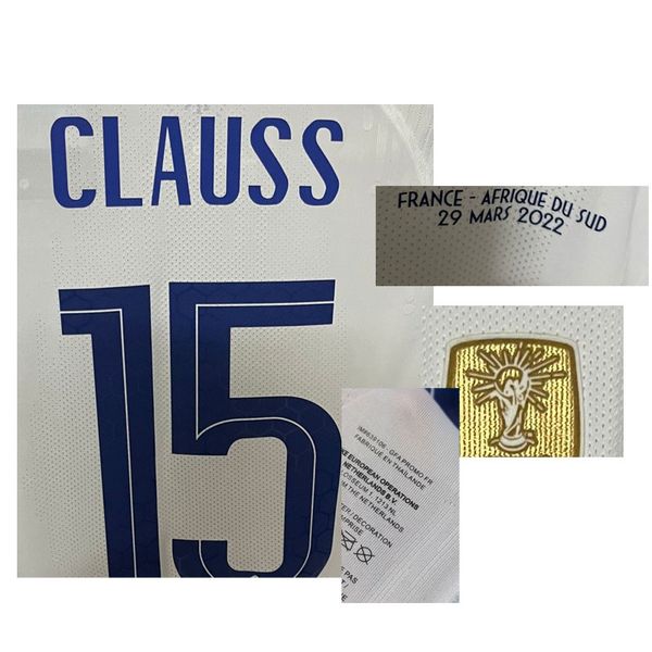 

american college football wear 2022 match worn player issue mbappe giroud jersey shirt clauss guendouzi saliba coman with afrique du sud mat, Black