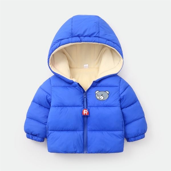 

winter children cashmere coat bear parkas baby girls thicken warm clothes toddler down jacket kids boy cotton outerwear lj201203, Blue;gray