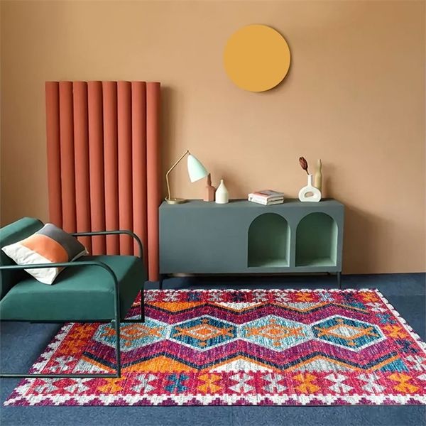 Bohemia Sala de estar sofá tapete de estilo étnico tapete de quarto marrocos tapetes grandes tapetes alpendre tapete pode ser personalizado tamanho 220812
