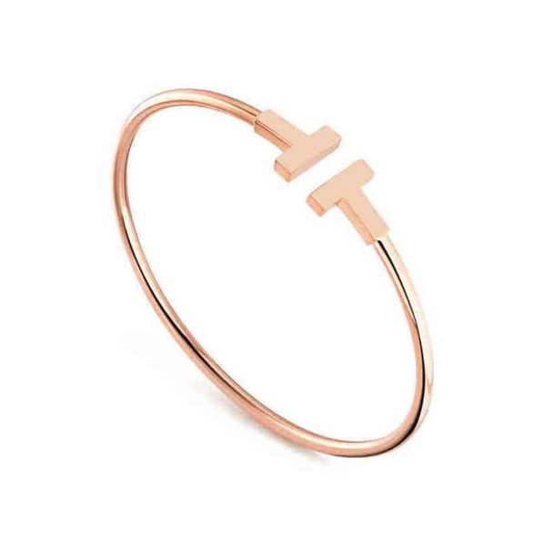 

titanium jewelry steel bracelet bangle letter t wire bracelets bangles for women pulseiras adjtable femme vvh1, Black