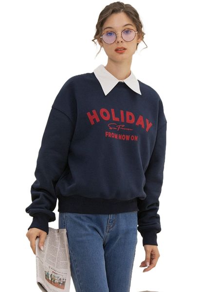 

simple retro letter graphic drop shoulder pullover p0dm#, Black