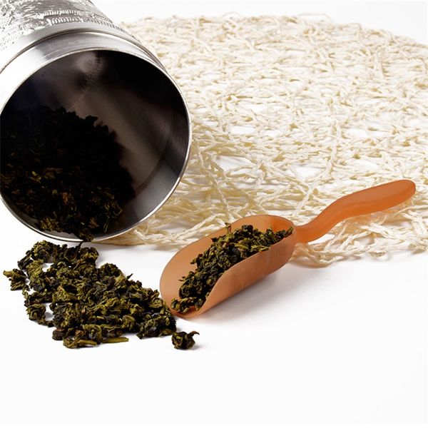 Múltiplos propósitos de propósito retro âmbar chá chinesa colheres de plástico para presente de presente de cozinha acessórios de chá verde scoop 388 d3