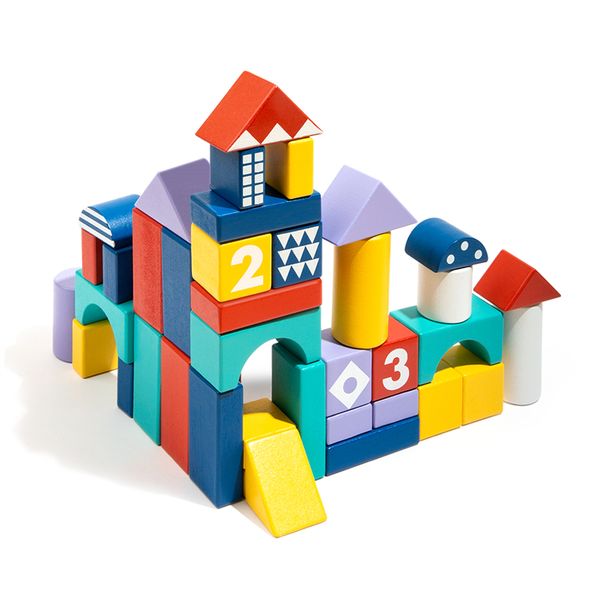 

baby furniture wooden building blocks set for toddlers kids toys 100 blocks