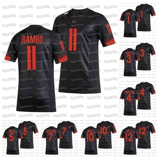 CEOC202 Miami Hurricanes NCAA Jersey de futebol da faculdade Jersey Jersey D'Eriq King Cam'ron Harris Charleston Rambo Bubba Bolden Tyler Van