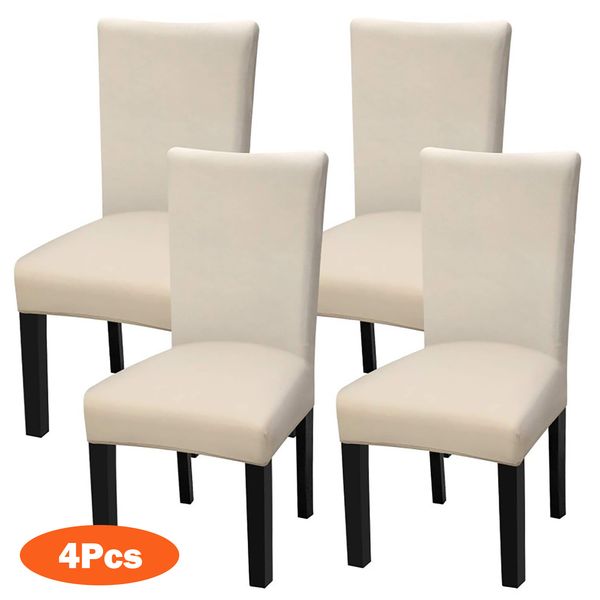 

beige dining chair protector covers washable elastic seat slipcover