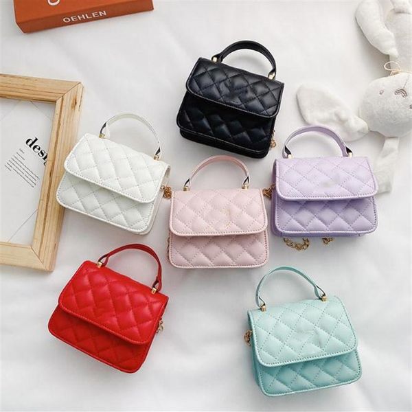 

girls designer change purse fashion kids letter pu casual single shoulder bag children chain messenger bags luxury mini andbags f2240c, White