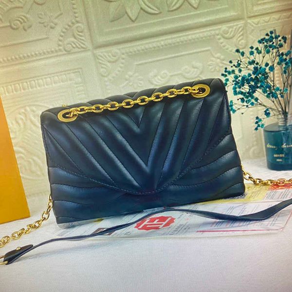 

new wave chain bag designer shoulder bags for women totes vintage fashion smooth genuine leather quilting cover lady purse socialite luxury