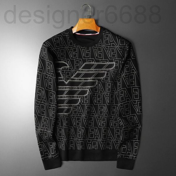 

men's hoodies & sweatshirts designer autumn pullover men's sweater round neck printed long sleeve t-shirt fabric xkdu, Black