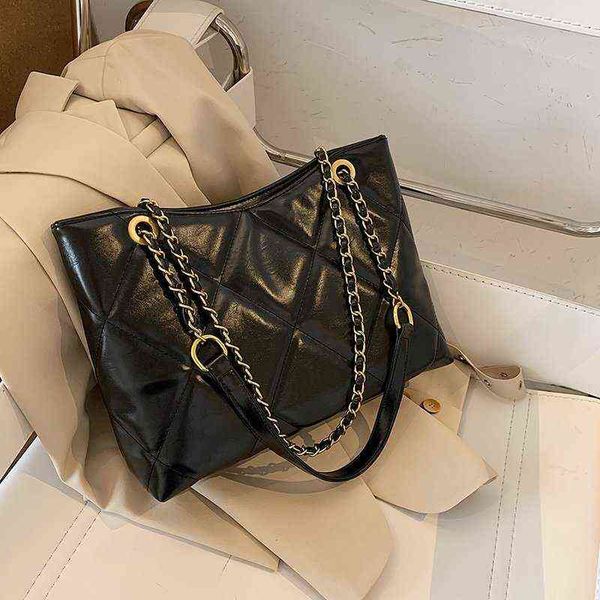 

large tote shoulder bags for women 2022 new high-quality leather designer handbag high capacity lady solid color messenger bag g220524
