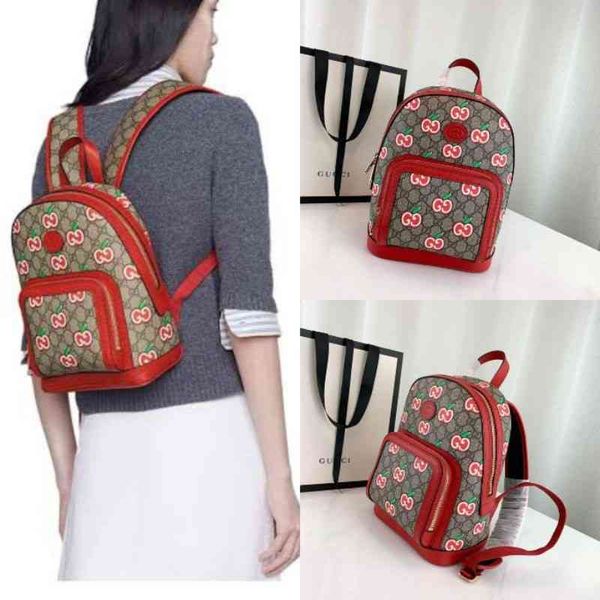 

designers original quality apple print backpack luxury bags, Black;red