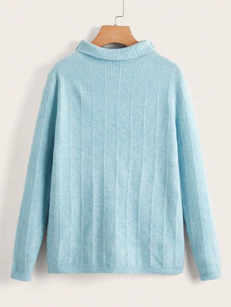

mock neck ribbed knit sweater l3ys#, White;black