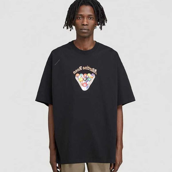 

men's t-shirts high street fashion brand martine rose billiards printed letters short sleeve t-shirt loose minority couple top, White;black