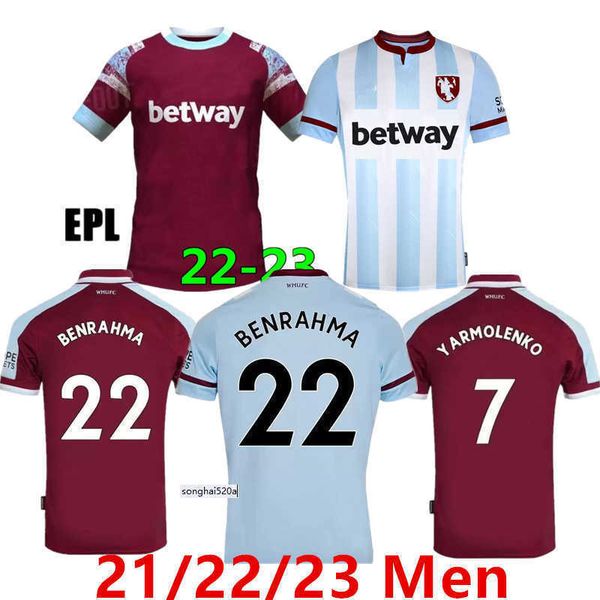 

21 22 23 west hams bowen rice soccer jerseys united benrahma lanzini antonio yarmolenko noble fornals dawson vlasic soucek 2022 jersey, Black;yellow