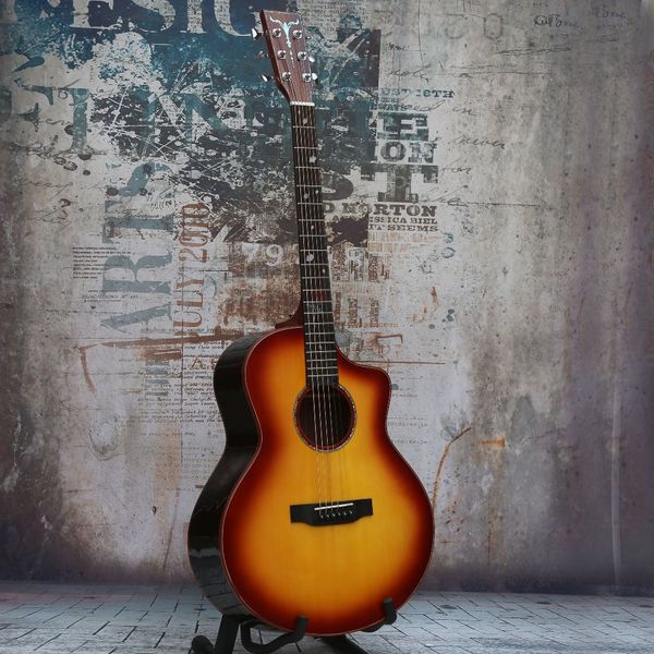 

acoustic guitar quality guitar solid back/side wood binding jfcs2