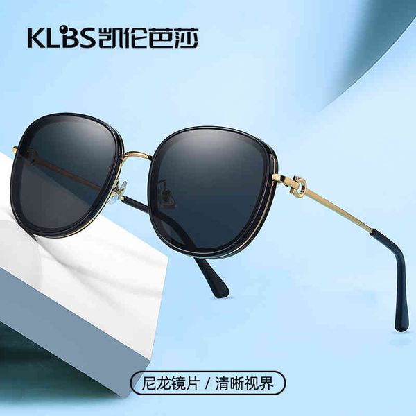 

sunglasses fashion nylon lens large frame tr mixed metal outdoor sun shading glasses women's street shooting wear sunglasses gjvk, White;black