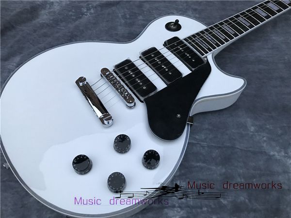 

custom lp electric guitar, white body, metal accessories, 3p90 pickup guitar oem