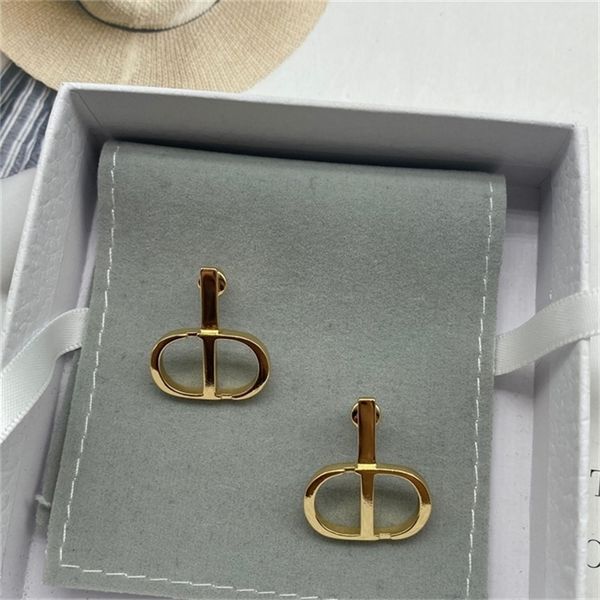 

2022 36% off designer jewelry d family letter brass fashion temperament simple baby same small design earrings, Golden