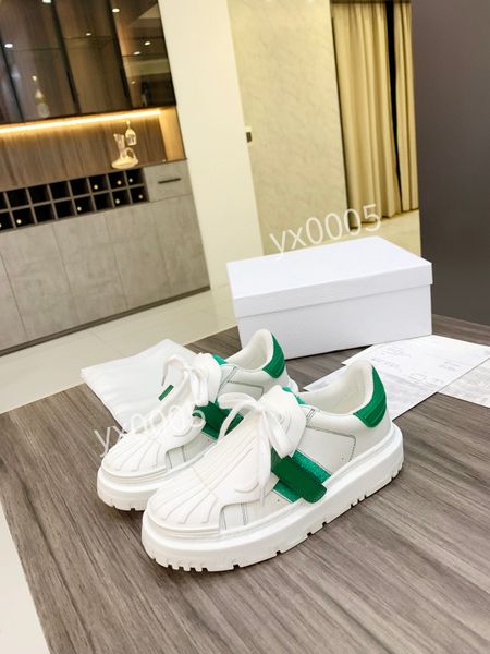 

2022 man women sneaker casual shoes real leather shell sneakers trainers stripes shoe fashion trainer for hy210103, Black