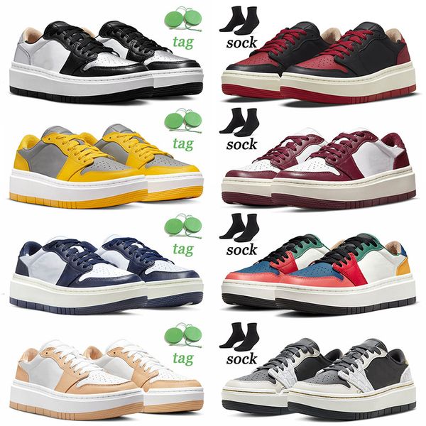 

jumpman 1 casual shoes men trainers elevate low sneakers sports removable beads silver toe 1s jogging dark beetroot black white onyx wolf gr, White;red