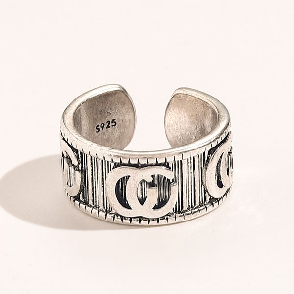 

new style designer rings women love charms 925 silver plated copper finger adjustable ring luxury accessories wedding jewelry supplies zg133, Slivery;golden