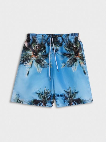 

romwe guys tropical print shorts c6ck#, White;black