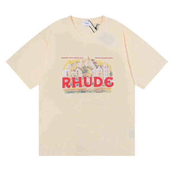 

rhude t shirt men women eagle tshirt trend los angeles tee, White;black