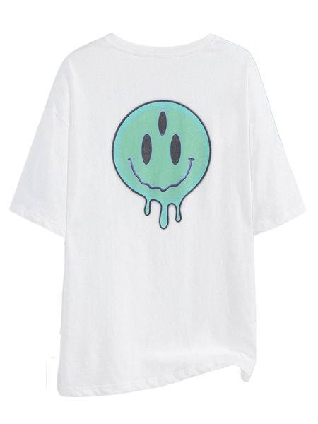 

x lemonsug4r cartoon graphic drop shoulder tee b6sh#, White