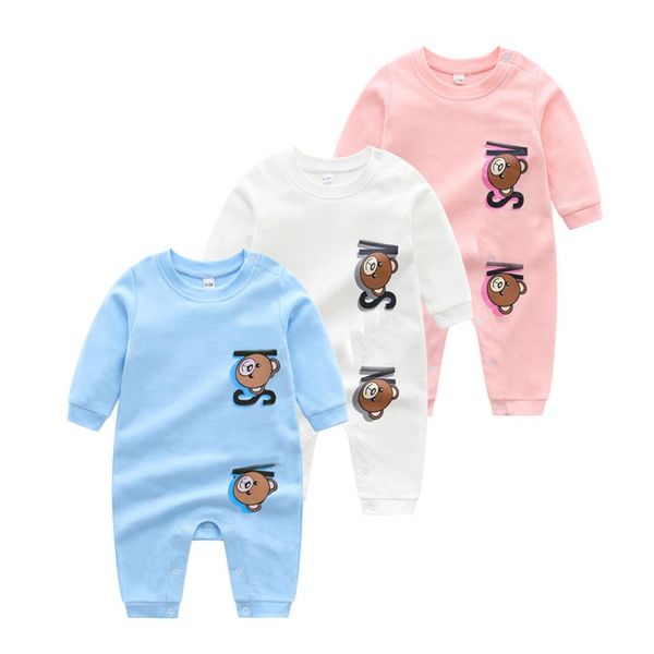 

new spring fashion cartoon brand style newborn baby clothes long-sleeved toddler baby christmas boy girl romper2124, Blue