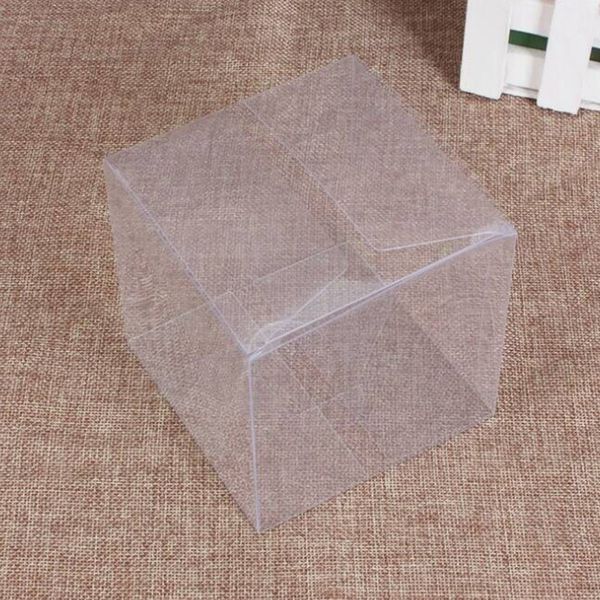 50 Stück 9 x 9 x 9 cm, hochwertiges Geschenkpapier, PVC, durchsichtige Verpackung, Box für Obst, Kosmetik, Süßigkeitenboxen, Kuchenbehälter für Hochzeit, Geburtstag, Weihnachten