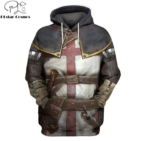 

fashion hoodies knights templar 3d printed hoodie sweatshirt men women casual streetwear sudadera hombre drop lj200826, Black